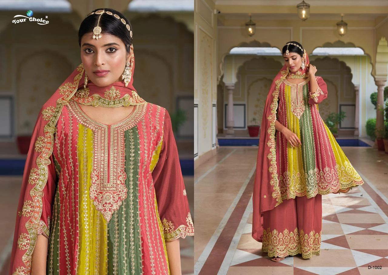 Your Choice Orra Heavy Chinon Wholesale Readymade Designer Suit Catalog — Wholesale Salwar Suits, MPA wholesale from Surat — view 3